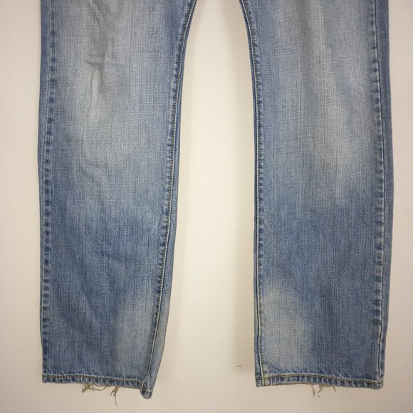 SilverTab Mens 34x30 Distressed Embroidered Flap Pocket Light Wash Straight Jean - Picture 4 of 12